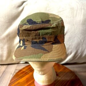 U.S. ARMY ISSUED COMBAT CAP HAT ATLAS HEADWEAR GREEN CAMO SIZE 7 1/8
